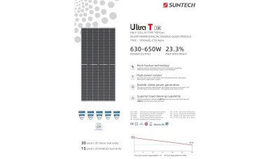 Сонячні панелі SUNTECH Ultra T  645W  STP645S-C78 Bifacial